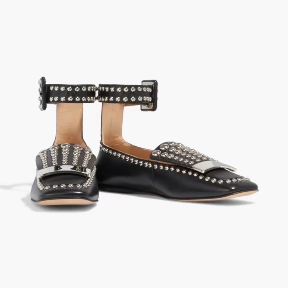 Sergio Rossi sr1 Studded Leather Loafers. Size 36 Women.